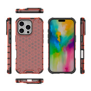 For iPhone 16 Pro Max Honeycomb Shockproof Phone Case(Red)