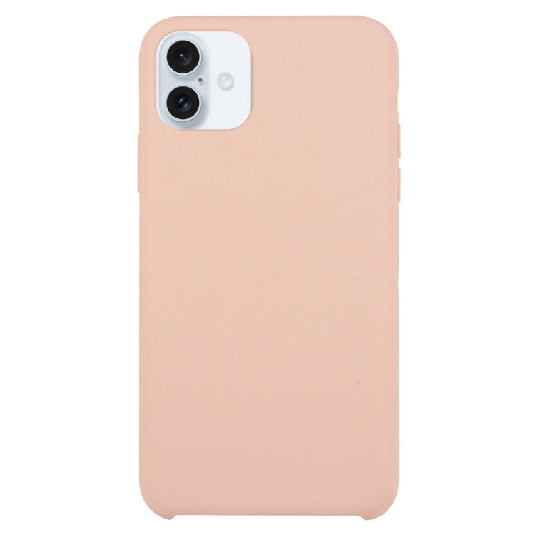 For iPhone 16 Solid Silicone Phone Case(Pink)