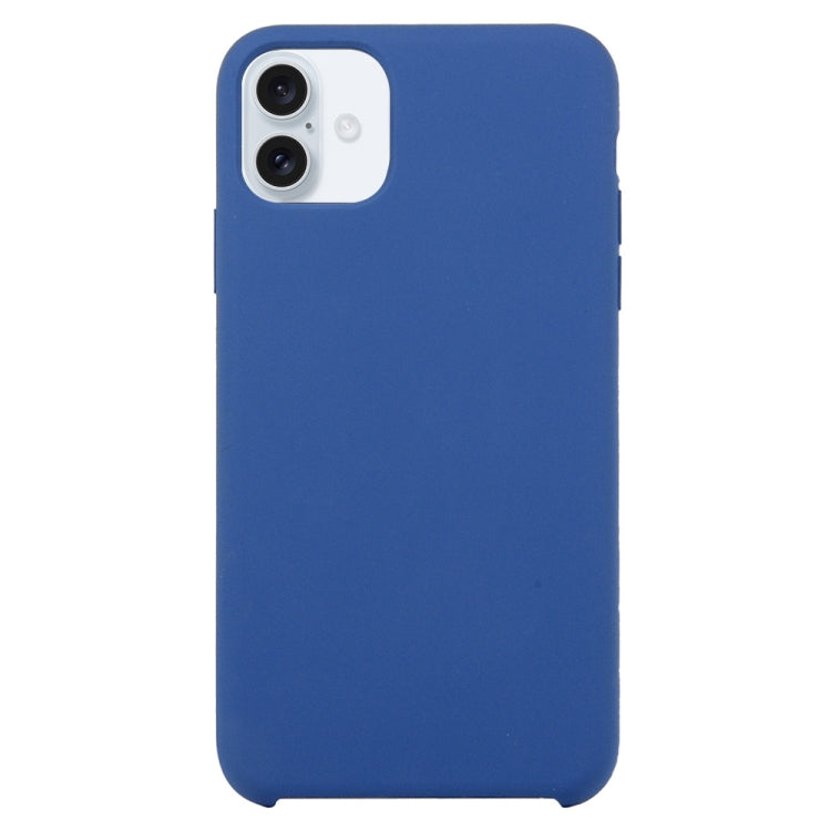 For iPhone 16 Solid Silicone Phone Case(Blue)