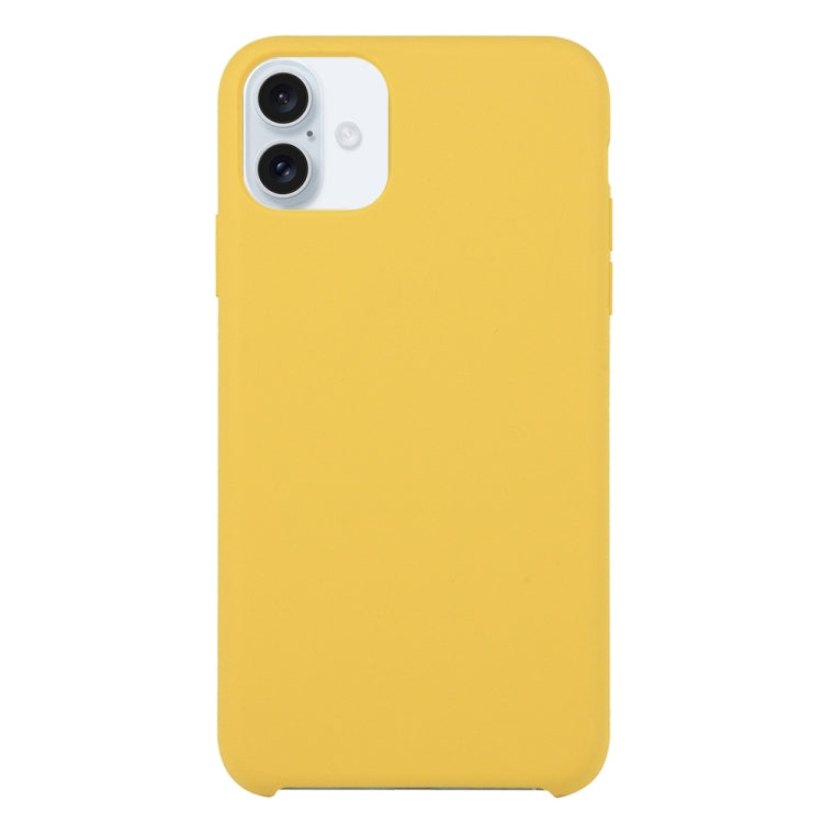 For iPhone 16 Solid Silicone Phone Case(Yellow)