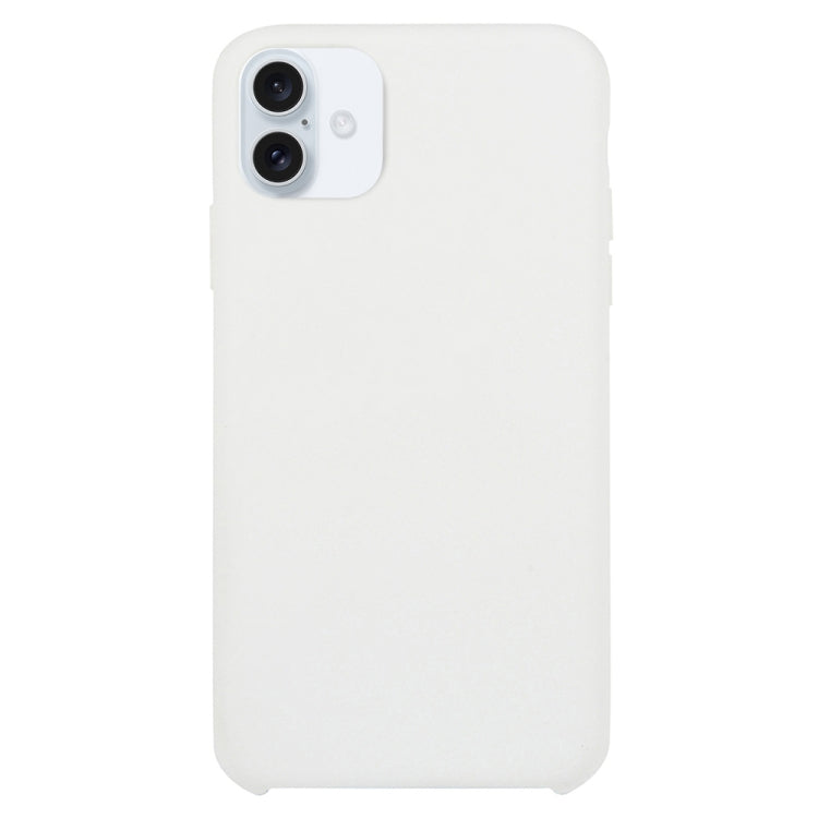For iPhone 16 Solid Silicone Phone Case(White)