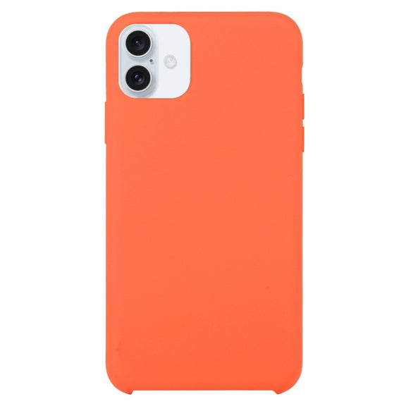 Solid Silicone Phone Case For iPhone 16(Orange)
