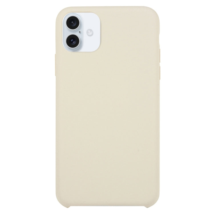 For iPhone 16 Solid Silicone Phone Case(Beige)