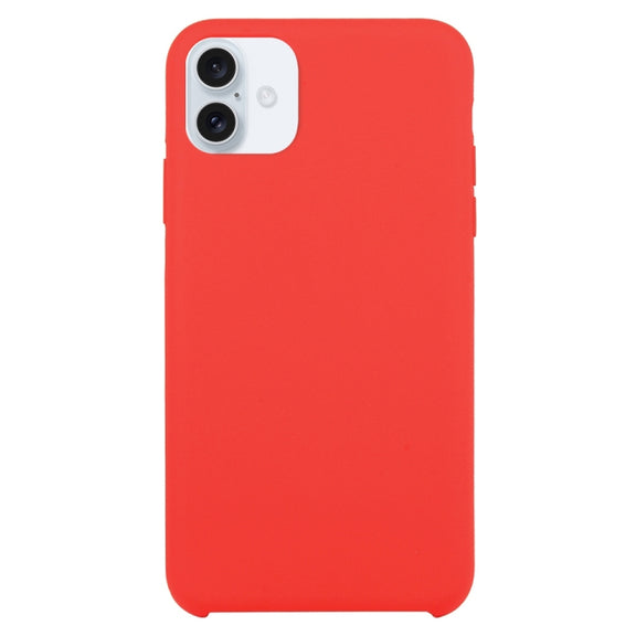 For iPhone 16 Solid Silicone Phone Case(Red)