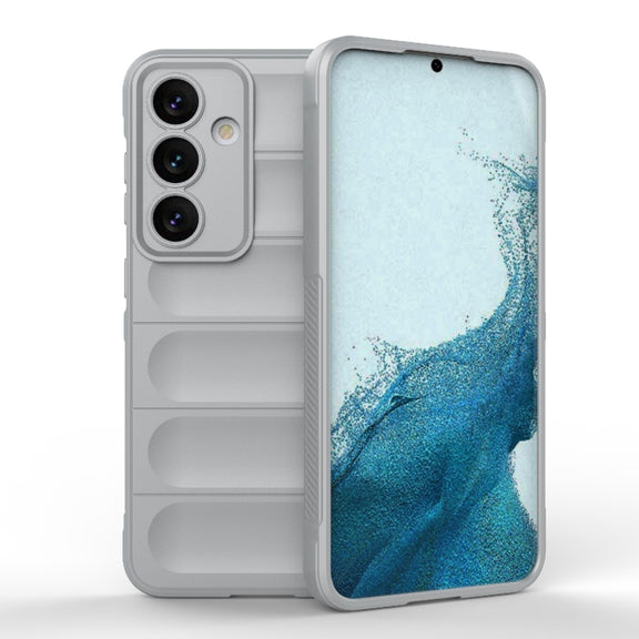 For Samsung Galaxy S24 5G Magic Shield TPU + Flannel Phone Case(Grey)