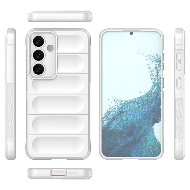 For Samsung Galaxy S24 5G Magic Shield TPU + Flannel Phone Case(White)