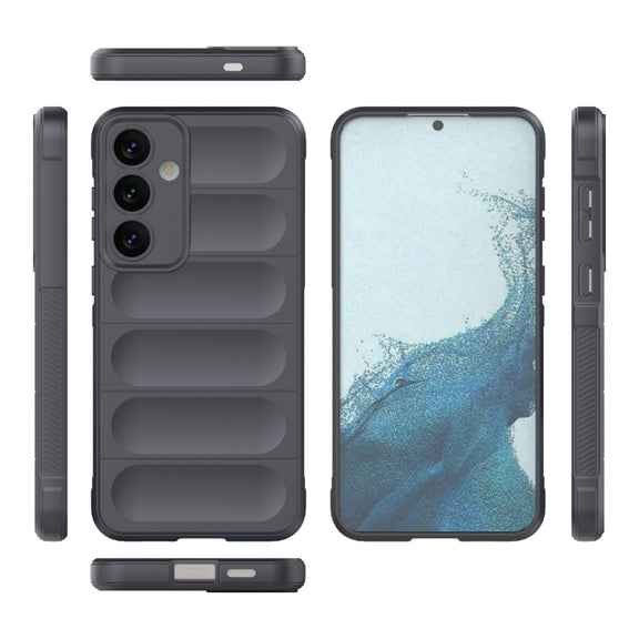 For Samsung Galaxy S24+ 5G Magic Shield TPU + Flannel Phone Case(Dark Grey)
