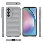 For Samsung Galaxy A55 5G Magic Shield TPU + Flannel Phone Case(Grey)
