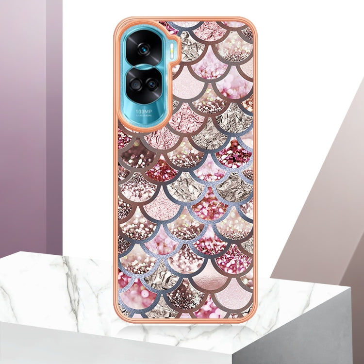 For Honor 90 Lite 5G Electroplating IMD TPU Phone Case(Pink Scales)