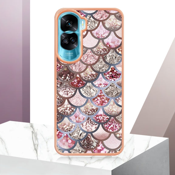 For Honor 90 Lite 5G Electroplating IMD TPU Phone Case(Pink Scales)