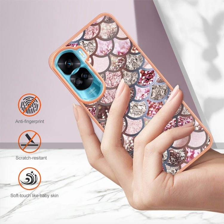 For Honor 90 Lite 5G Electroplating IMD TPU Phone Case(Pink Scales)