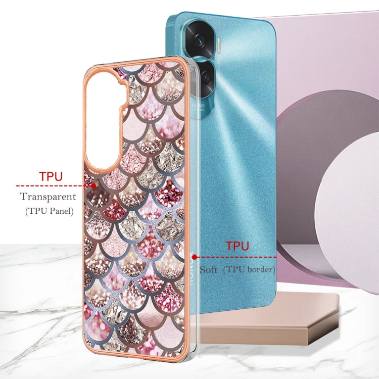 For Honor 90 Lite 5G Electroplating IMD TPU Phone Case(Pink Scales)