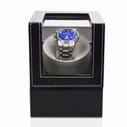 Leather Single Watch Box Electric Motor Watch Shaker Automatic Watch Shaker, US Plug