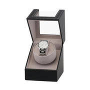 Leather Single Watch Box Electric Motor Watch Shaker Automatic Watch Shaker, US Plug