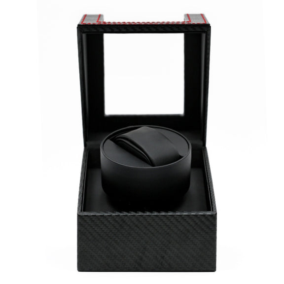 Leather Single Watch Box Electric Motor Watch Shaker Automatic Watch Shaker, US Plug