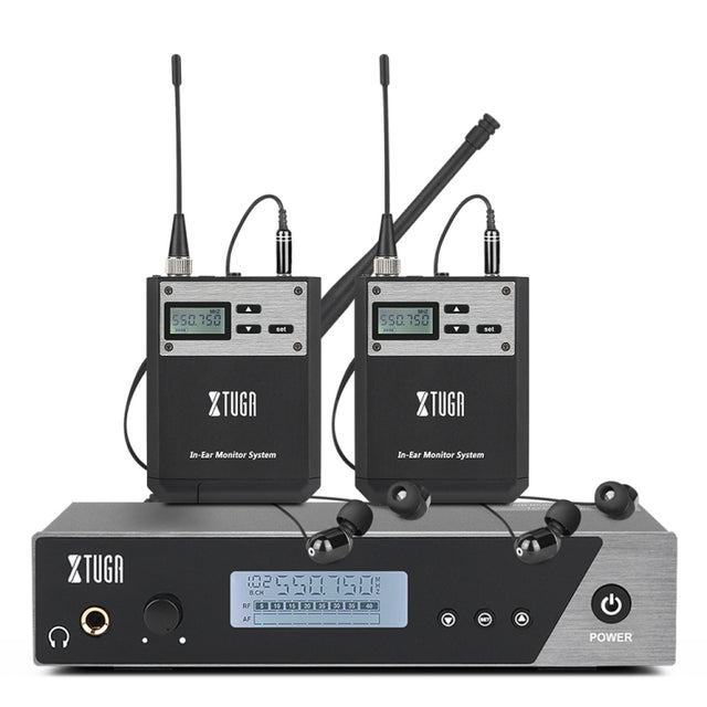 XTUGA  IEM1100 Professional Wireless In Ear Monitor System 2 BodyPacks(US Plug)