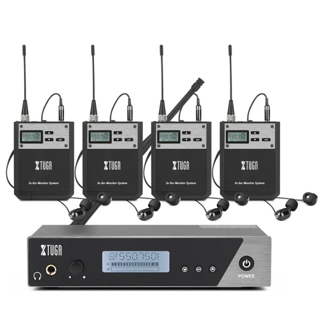 XTUGA  IEM1100 Professional Wireless In Ear Monitor System 4 BodyPacks(AU Plug)