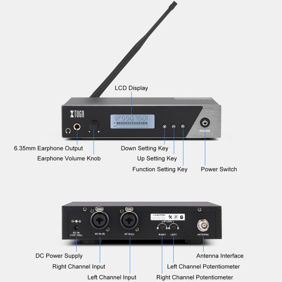 XTUGA  IEM1100 Professional Wireless In Ear Monitor System 4 BodyPacks(EU Plug)