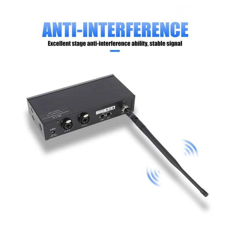 XTUGA  IEM1100 Professional Wireless In Ear Monitor System 2 BodyPacks(UK Plug)