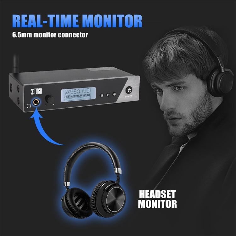 XTUGA  IEM1100 Professional Wireless In Ear Monitor System 5 BodyPacks(UK Plug)