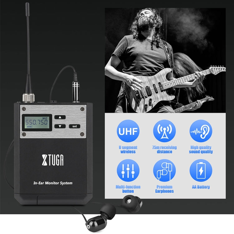 XTUGA  IEM1100 Professional Wireless In Ear Monitor System 4 BodyPacks(UK Plug)
