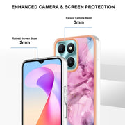 For Honor X6a Electroplating Marble Dual-side IMD Phone Case(Pink 013)