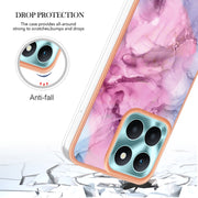 For Honor X6a Electroplating Marble Dual-side IMD Phone Case(Pink 013)