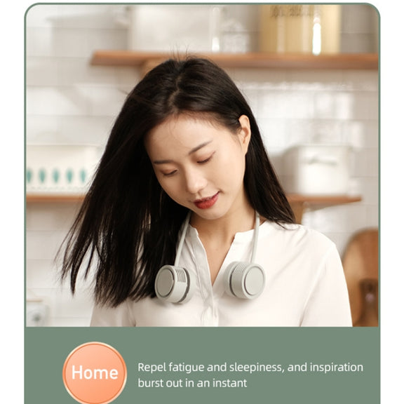 DQ209 Portable Hanging Neck Mute Aroma Diffuser Small Fan(Ice Green)