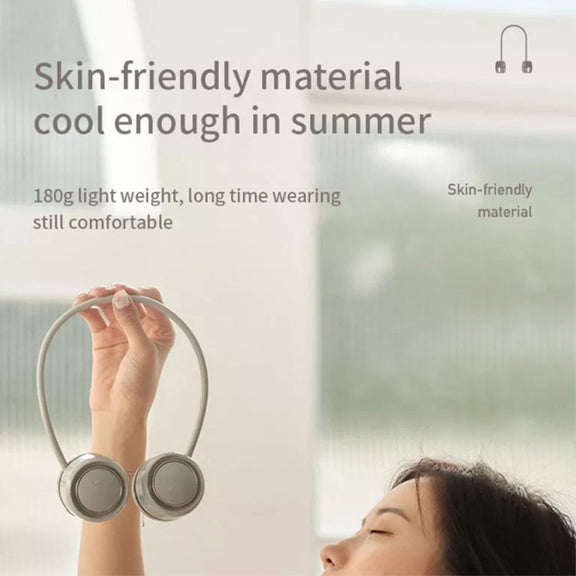 DQ210 Portable Hanging Neck Mute Aroma Diffuser Small Fan(Ice Green)