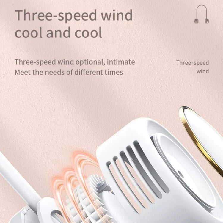 DQ210 Portable Hanging Neck Mute Aroma Diffuser Small Fan(Apricot)