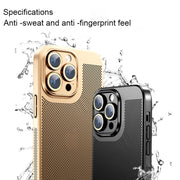 For iPhone 12 Pro Max Ice Sense Heat Dissipation Electroplating PC Phone Case(Champagne Gold)