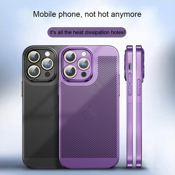 For iPhone 12 Ice Sense Heat Dissipation Electroplating PC Phone Case(Black)