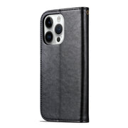 For iPhone 16 Pro Max AZNS Sheepskin Texture Flip Leather Phone Case(Black)