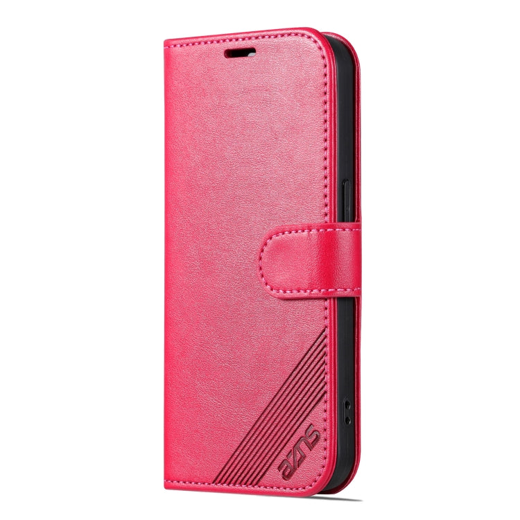 For iPhone 16 Pro Max AZNS Sheepskin Texture Flip Leather Phone Case(Red)