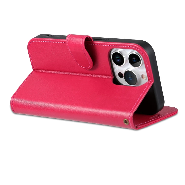 For iPhone 16 Pro Max AZNS Sheepskin Texture Flip Leather Phone Case(Red)