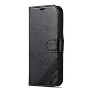 For iPhone 16 Pro AZNS Sheepskin Texture Flip Leather Phone Case(Black)