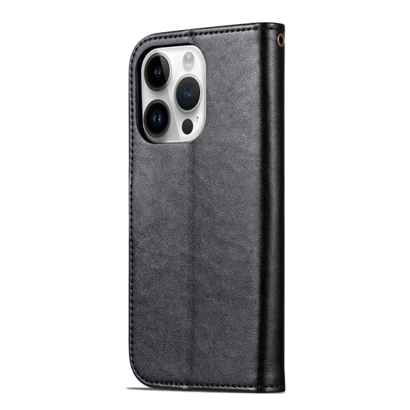For iPhone 16 Pro AZNS Sheepskin Texture Flip Leather Phone Case(Black)