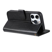 For iPhone 16 Pro AZNS Sheepskin Texture Flip Leather Phone Case(Black)