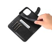 For iPhone 16 Pro AZNS Sheepskin Texture Flip Leather Phone Case(Black)