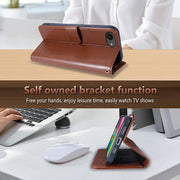 For iPhone 16e AZNS Sheepskin Texture Flip Leather Phone Case(Brown)