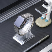 For Apple Watch Series 8 41mm Safety Buckle Titanium Steel Watch Band(Silver)