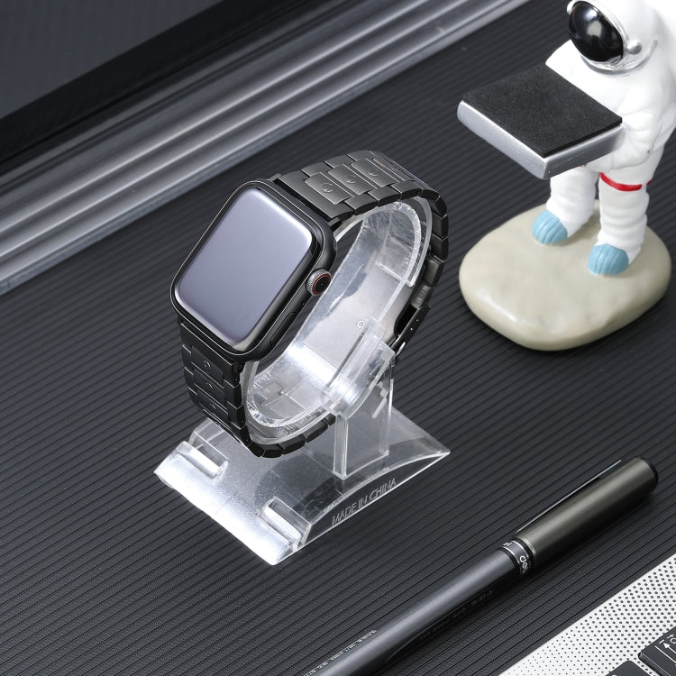 For Apple Watch SE 40mm Safety Buckle Titanium Steel Watch Band(Grey)