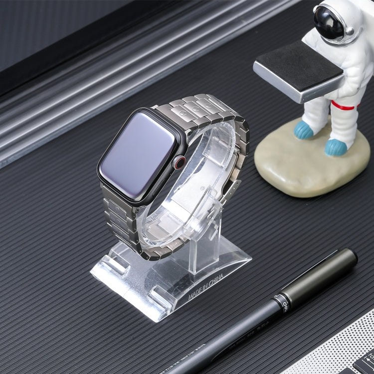 For Apple Watch SE 40mm Safety Buckle Titanium Steel Watch Band(Silver)