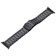 For Apple Watch Series 6 40mm Safety Buckle Titanium Steel Watch Band(Black)