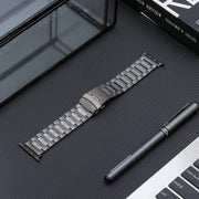 For Apple Watch Series 2 38mm Safety Buckle Titanium Steel Watch Band(Grey)