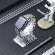 For Apple Watch 38mm Safety Buckle Titanium Steel Watch Band(Silver)