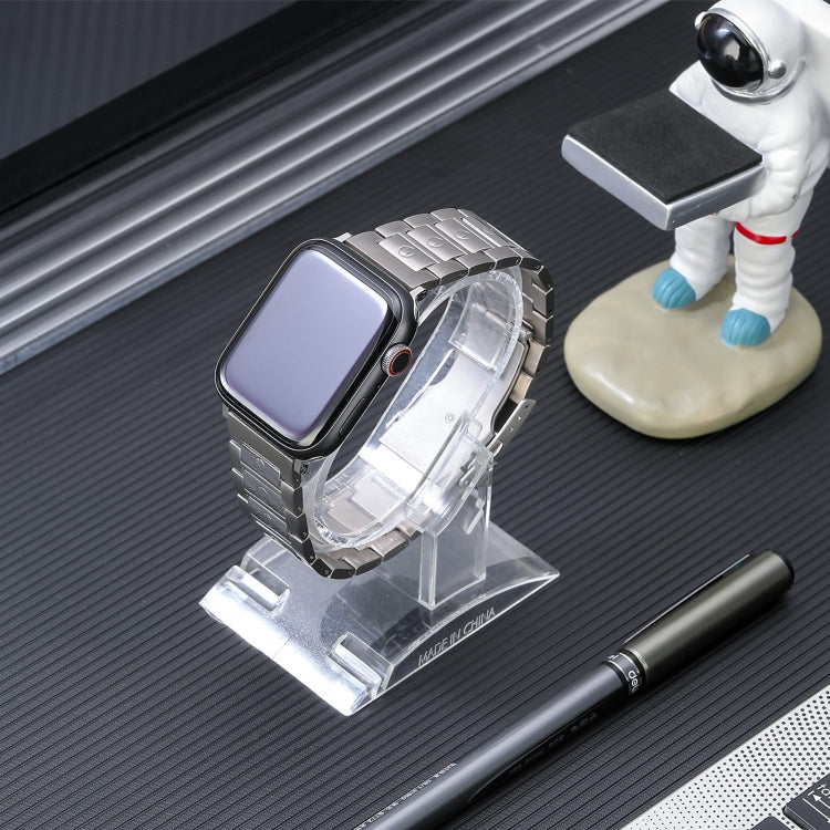 For Apple Watch 38mm Safety Buckle Titanium Steel Watch Band(Silver)