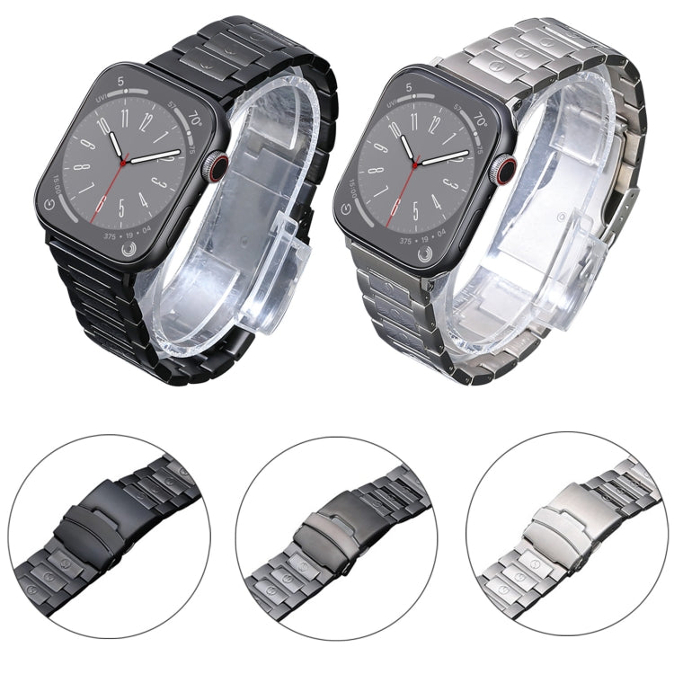 For Apple Watch Series 8 41mm Safety Buckle Titanium Steel Watch Band(Silver)