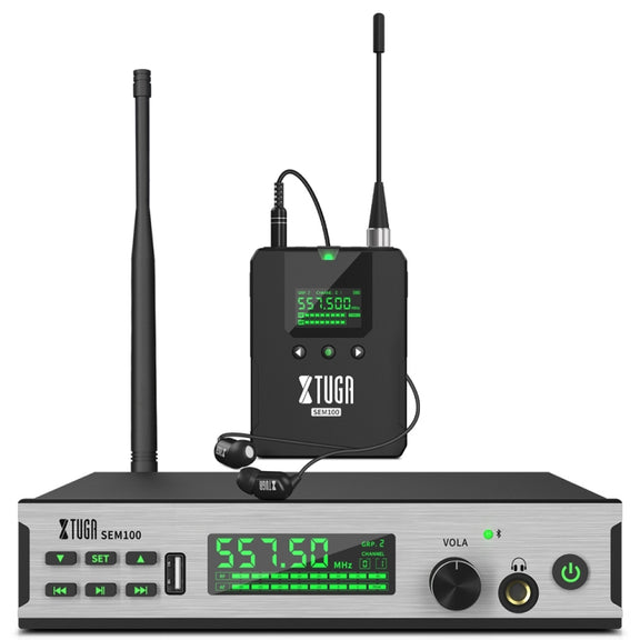 XTUGA SEM100 Professional Wireless In Ear Monitor System 1 BodyPacks(UK Plug)