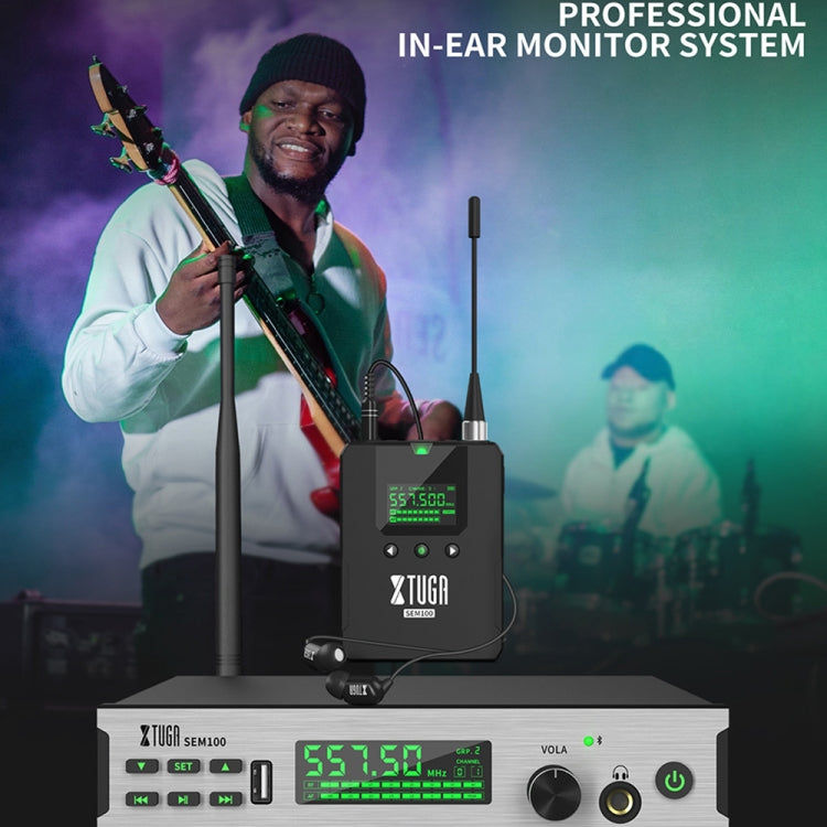 XTUGA SEM100 Professional Wireless In Ear Monitor System 2 BodyPacks(EU Plug)
